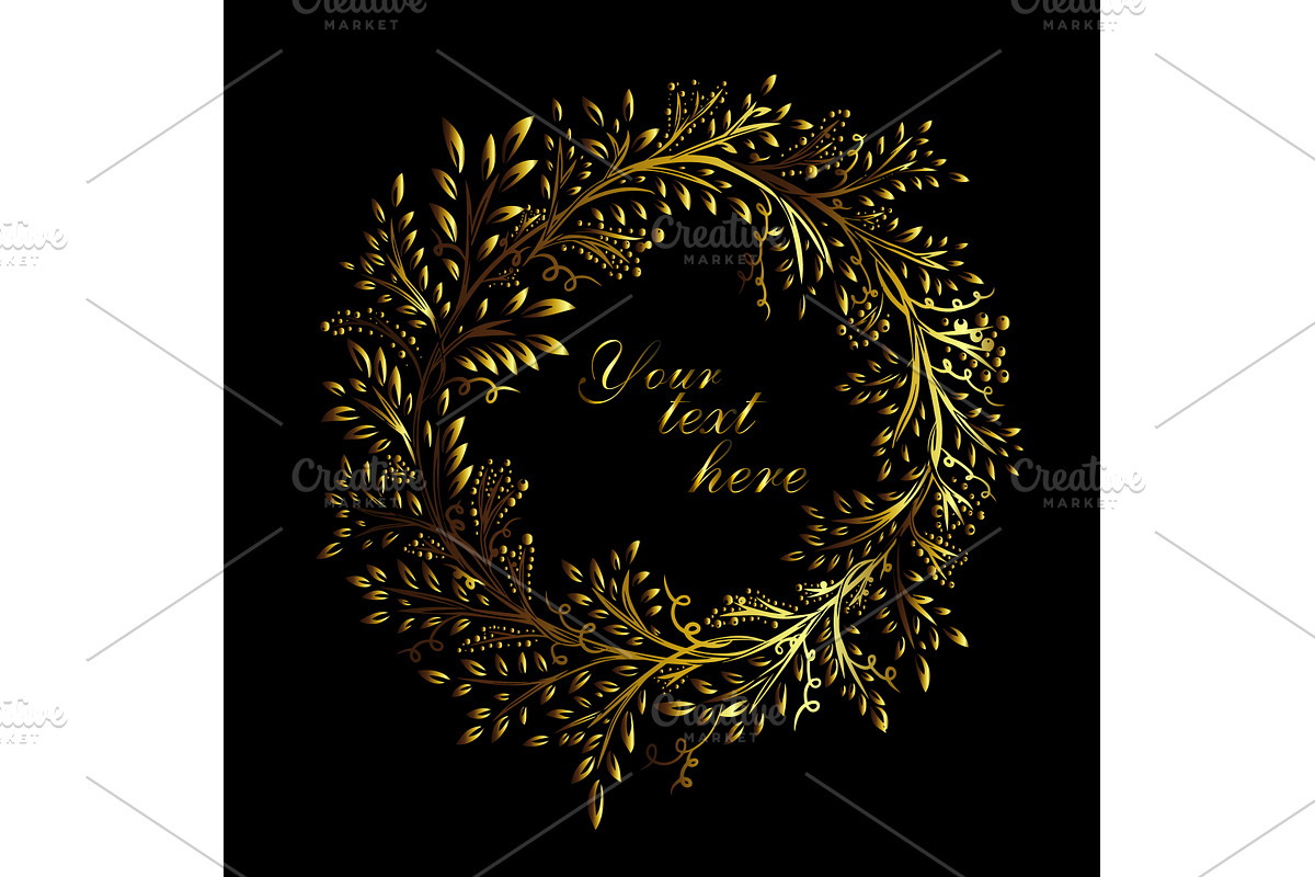 Decorative Golden elegant round, an Illustration by Nenahliadava Design
