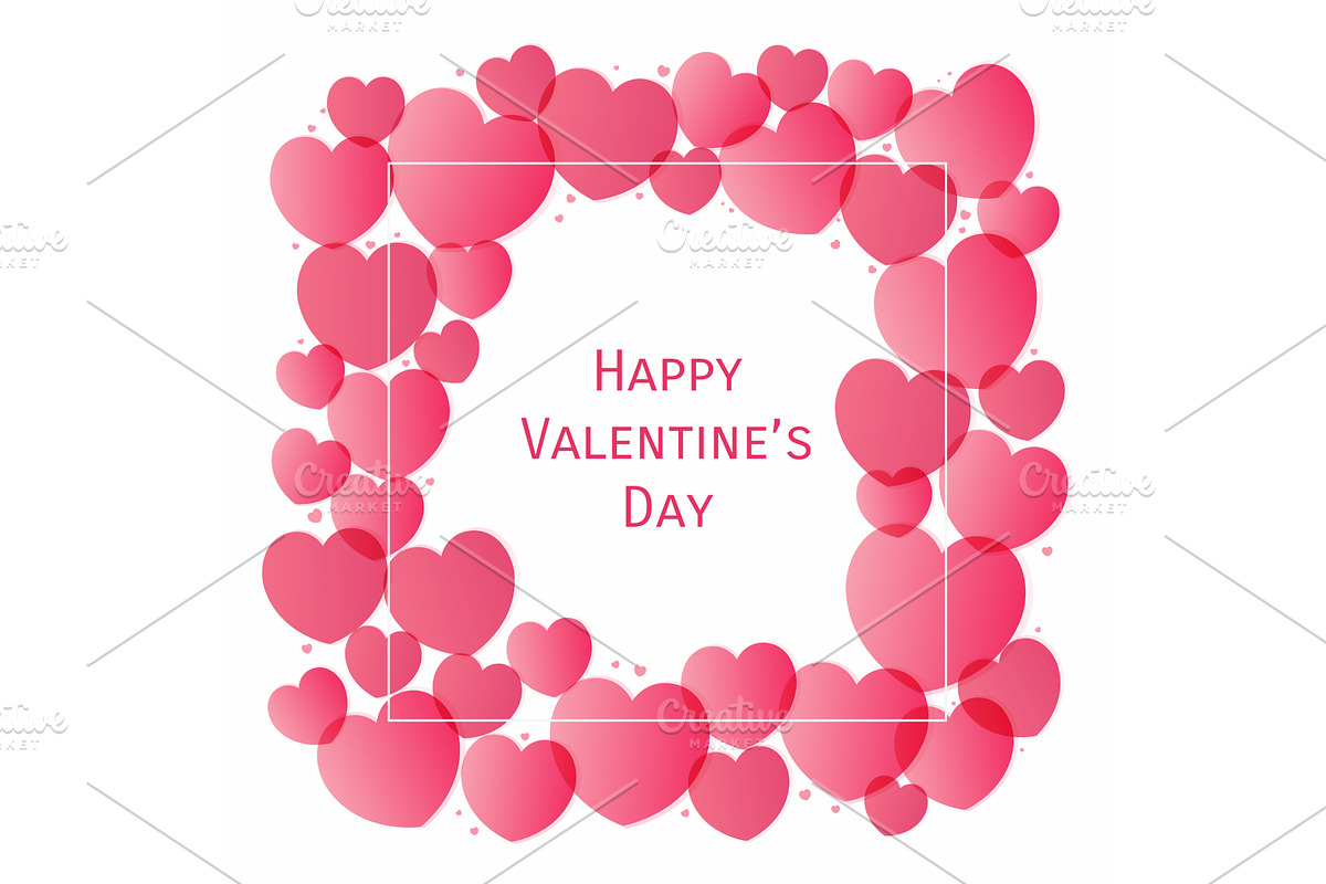 Red, pink hearts Valentines day, an Illustration by sceptical cactus