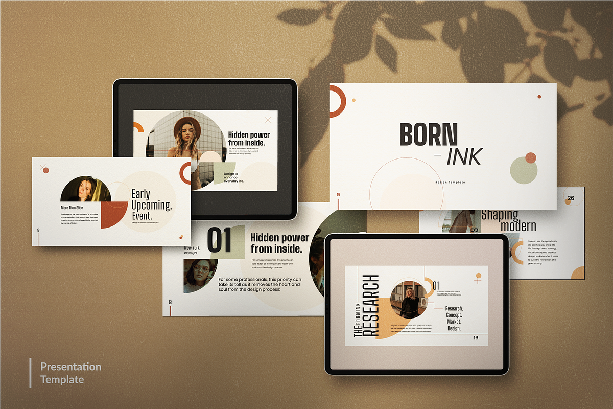 BORN - Ink Powerpoint Template, a Presentation Template by Dirtytemp Studio (Photo 1 of 11)