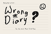 Wrong Diary – Raw Handwritten Font, a Handwritten Font by Badsign Type (Thumbnail 1 of 8)