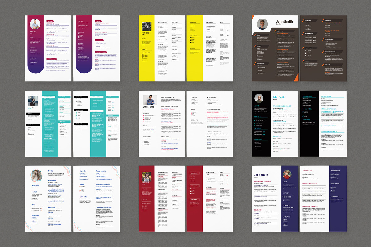 Resume Template Word CV Bundle, a Resume Template by TemplatesNow! (Photo 3 of 9)