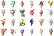 Ice Cream Cone Clipart, an Illustration by Designking (Thumbnail 2 of 4)