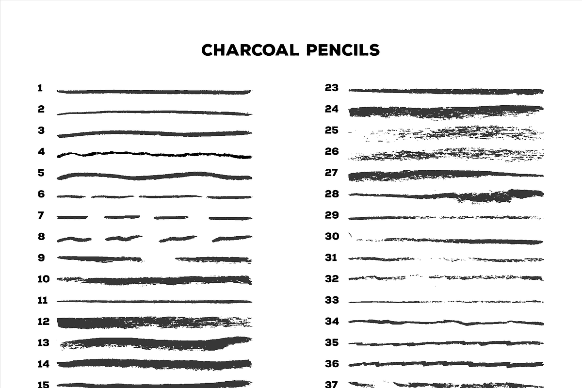 157 Pencil & Charcoal Illustrator Brushes preview 3