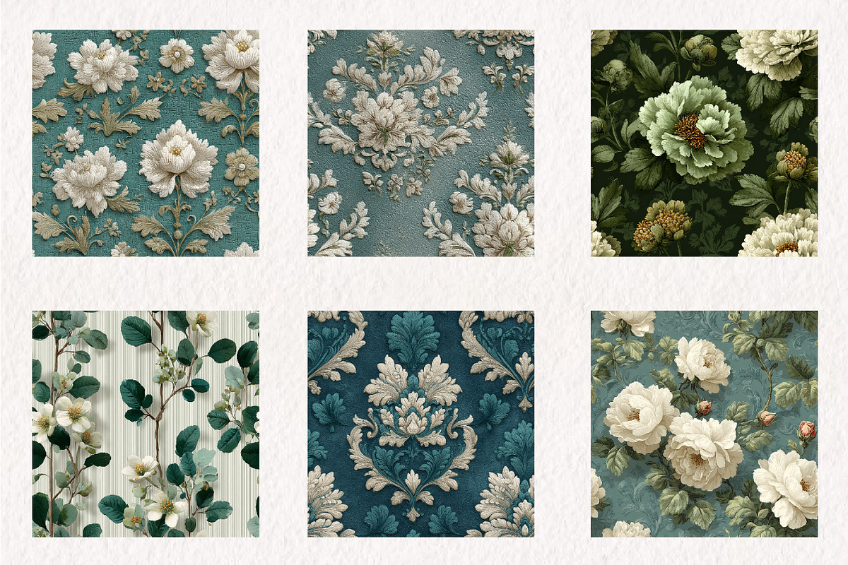 Vintage Green Scrapbook Paper, an Illustration by CreationArt (Photo 2 of 4)