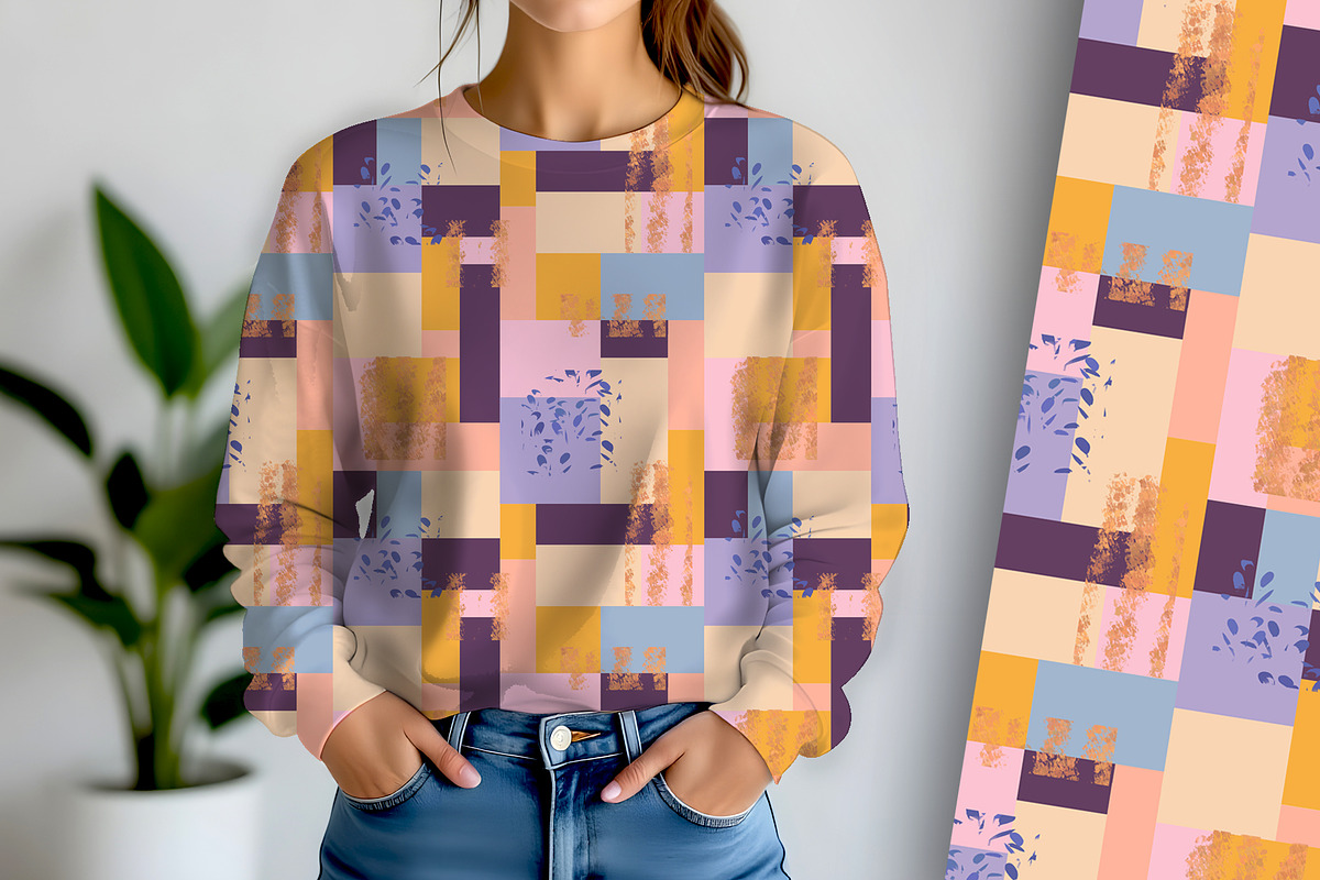 Textured Blocks Pink and Purple Seam, a Pattern Graphic by Sharon Schwalbe (Photo 5 of 5)