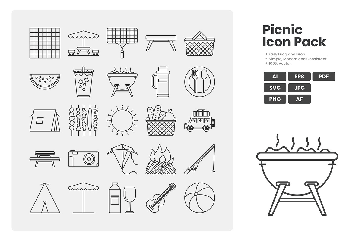 Picnic Icon Pack, an Outline Icon by erifqizeicon (Photo 2 of 3)