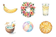 Whimsical Tropical Summer Clipart, an Illustration by DreamPrint404 (Thumbnail 3 of 6)