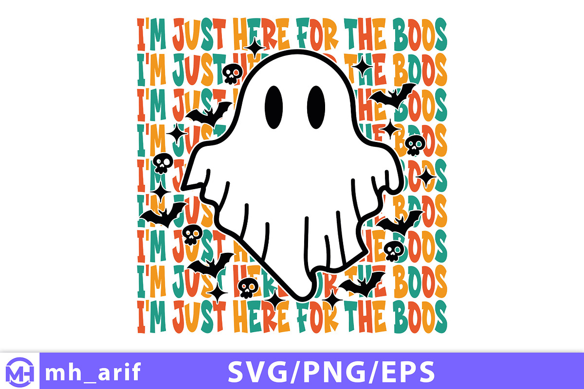 I'm Just Here for the Boos Halloween, a Seasonal Illustration by mh_arif (Photo 1 of 4)