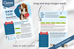 Canva Newsletter Template Dogs Pets