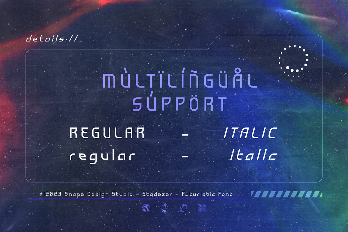 Stadezer - Futuristic Font, a Sans Serif Font by Snape Design Studio (Photo 3 of 5)