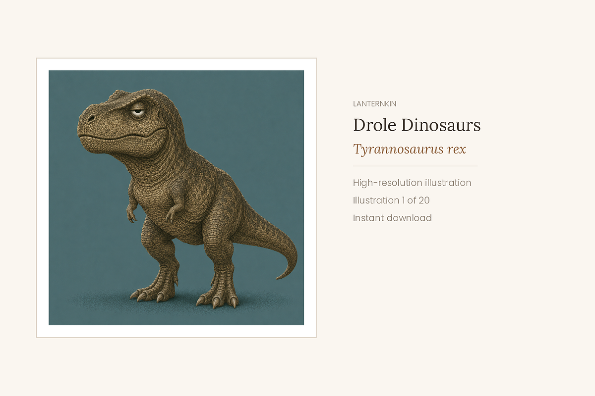 Funny Dinosaur Clip Art, Set of 20, an Animal Illustration by LanternkinStudio (Photo 10 of 13)
