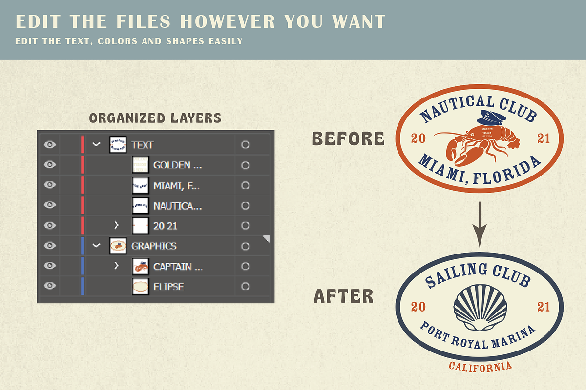 Vintage Nautical Logo Templates, a Branding & Logo Template by Golden Vision Studio (Photo 3 of 8)