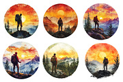 Silhouette Man Hiker Clipart PNG, an Illustration by SinaCreation (Thumbnail 3 of 5)