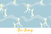 Sea people jump waves, a Pattern Graphic by Cotton Melon pattern Shop (Thumbnail 1 of 5)