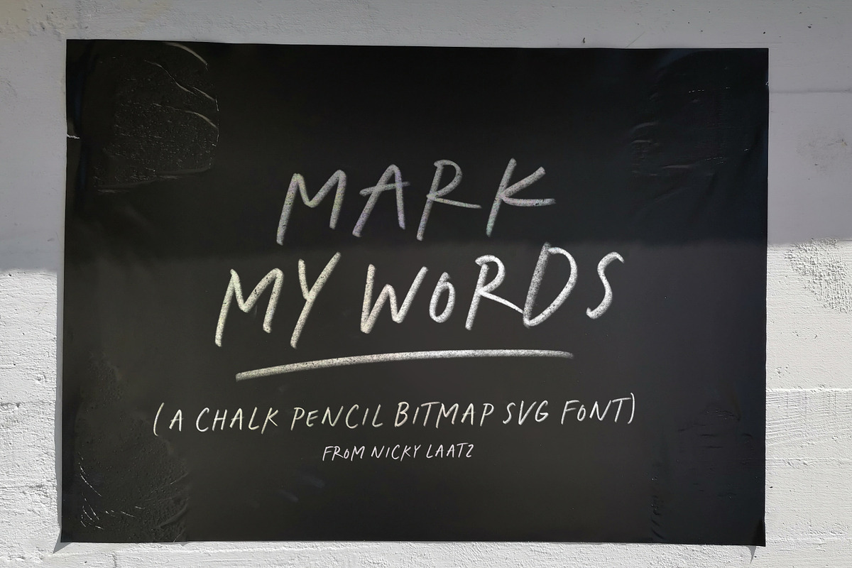 Mark My Words Bitmap SVG Font, a Handwritten Font by Nicky Laatz (Photo 1 of 13)