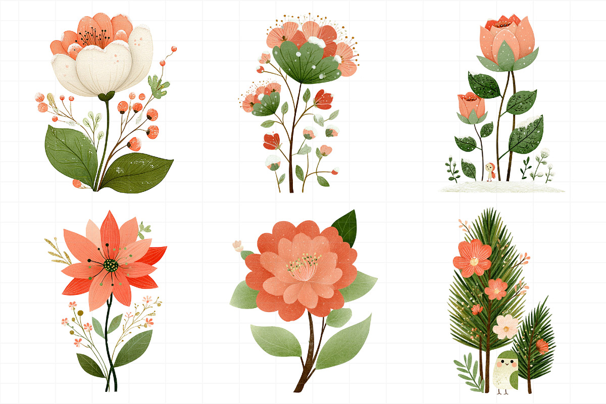 Christmas Flowers Sublimation, an Illustration by Daily.Designs (Photo 3 of 5)