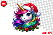Christmas Unicorn Clipart Bundle, an Animal Illustration by taramija (Thumbnail 3 of 26)
