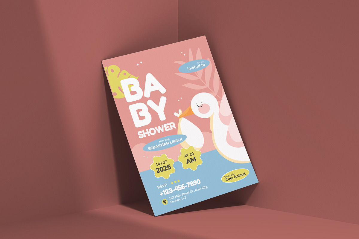 Fly Away - Baby Shower Invitation, a Print Template by VUNIRA (Photo 2 of 2)