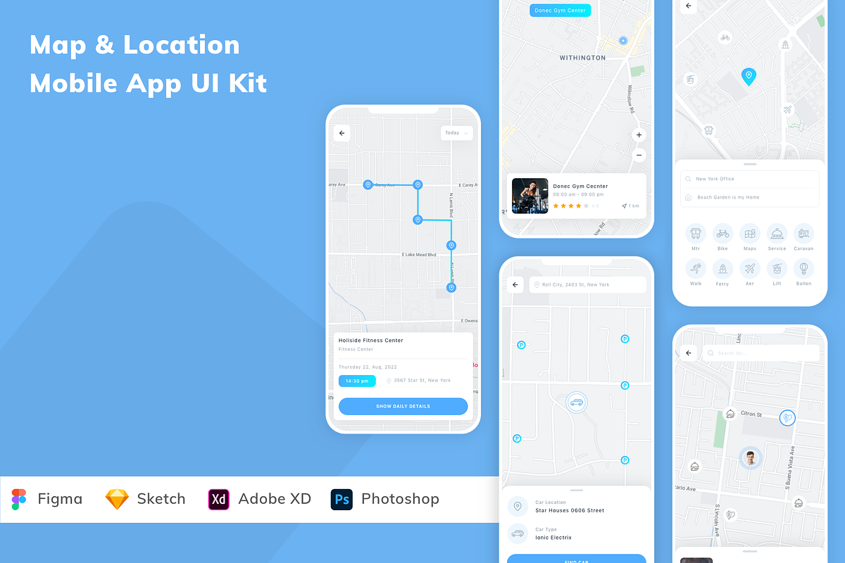 Map & Location Mobile App UI Kit, an UI Kit Template by Betush
