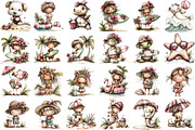 Whimsical Beach Animals & Kids Clipa, an Illustration by DreamPrint404 (Thumbnail 2 of 6)