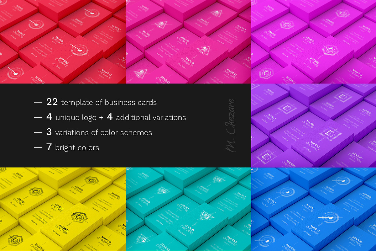 Chezare Bundle. 22 Businness Cards, a Business Card Template by le-genda (Photo 1 of 11)