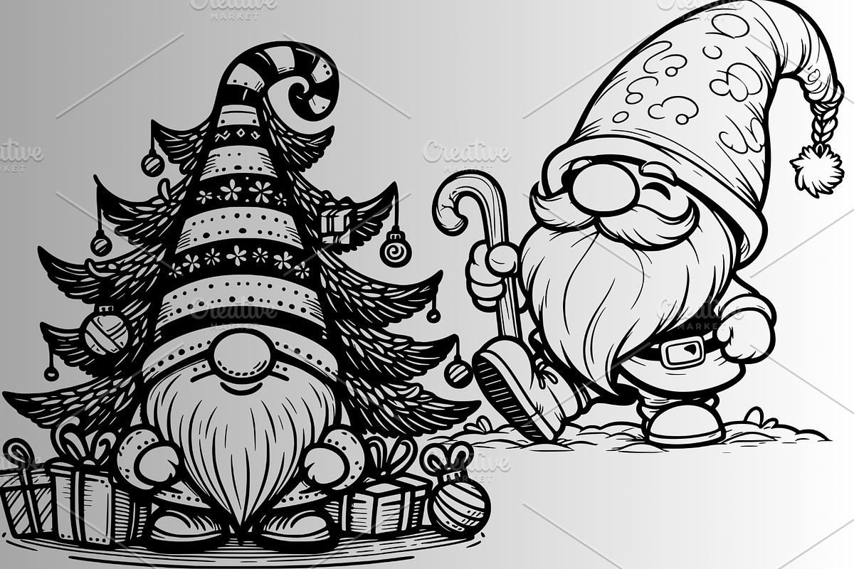 Gnome Christmas SVG PNG, a Seasonal Illustration by Easli-Done Designs (Photo 2 of 4)