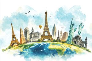 Journey through iconic monuments, a Photo by Pavel_design