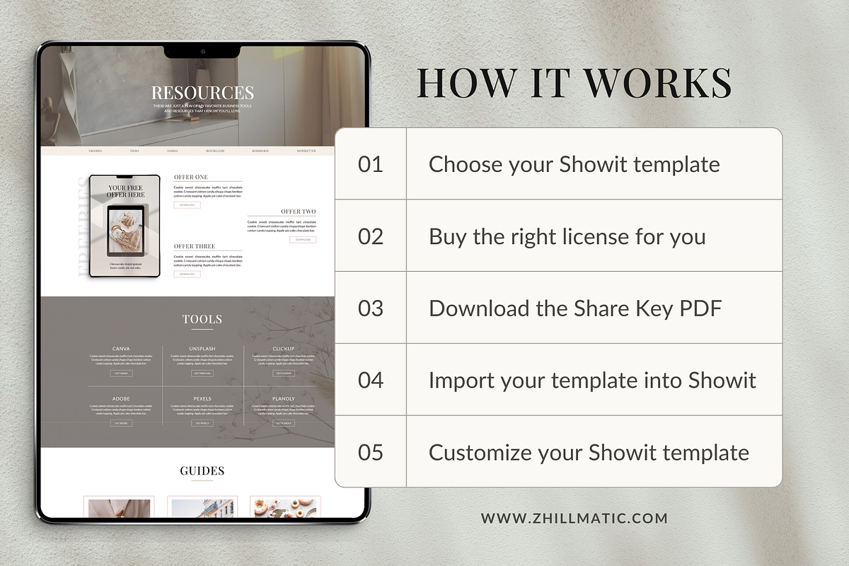 Showit Resources Page Template, a Landing Page Template by Zhillmatic (Photo 7 of 7)