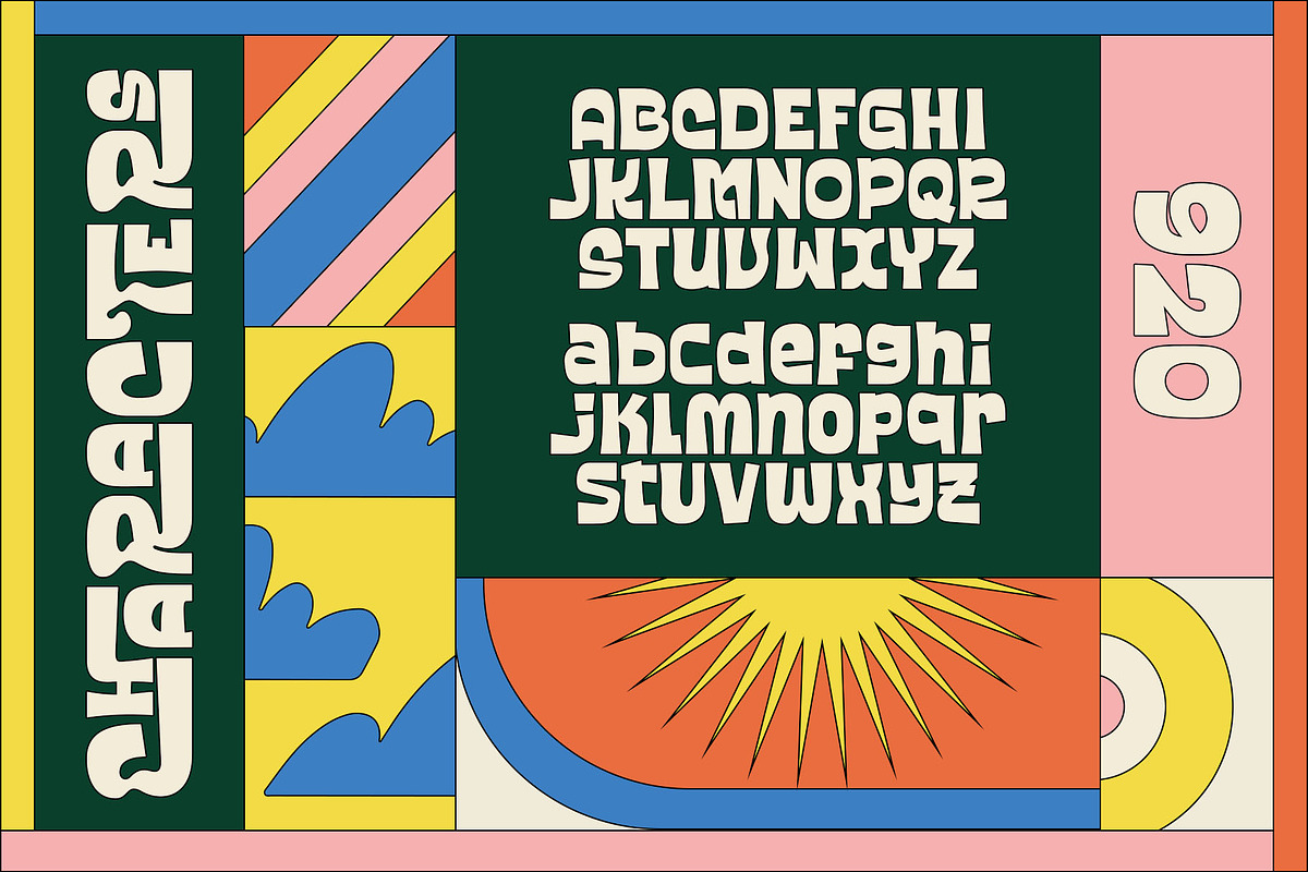 Kosnat Trunks Retro Display Typeface, a Sans Serif Font by alit design (Photo 3 of 20)