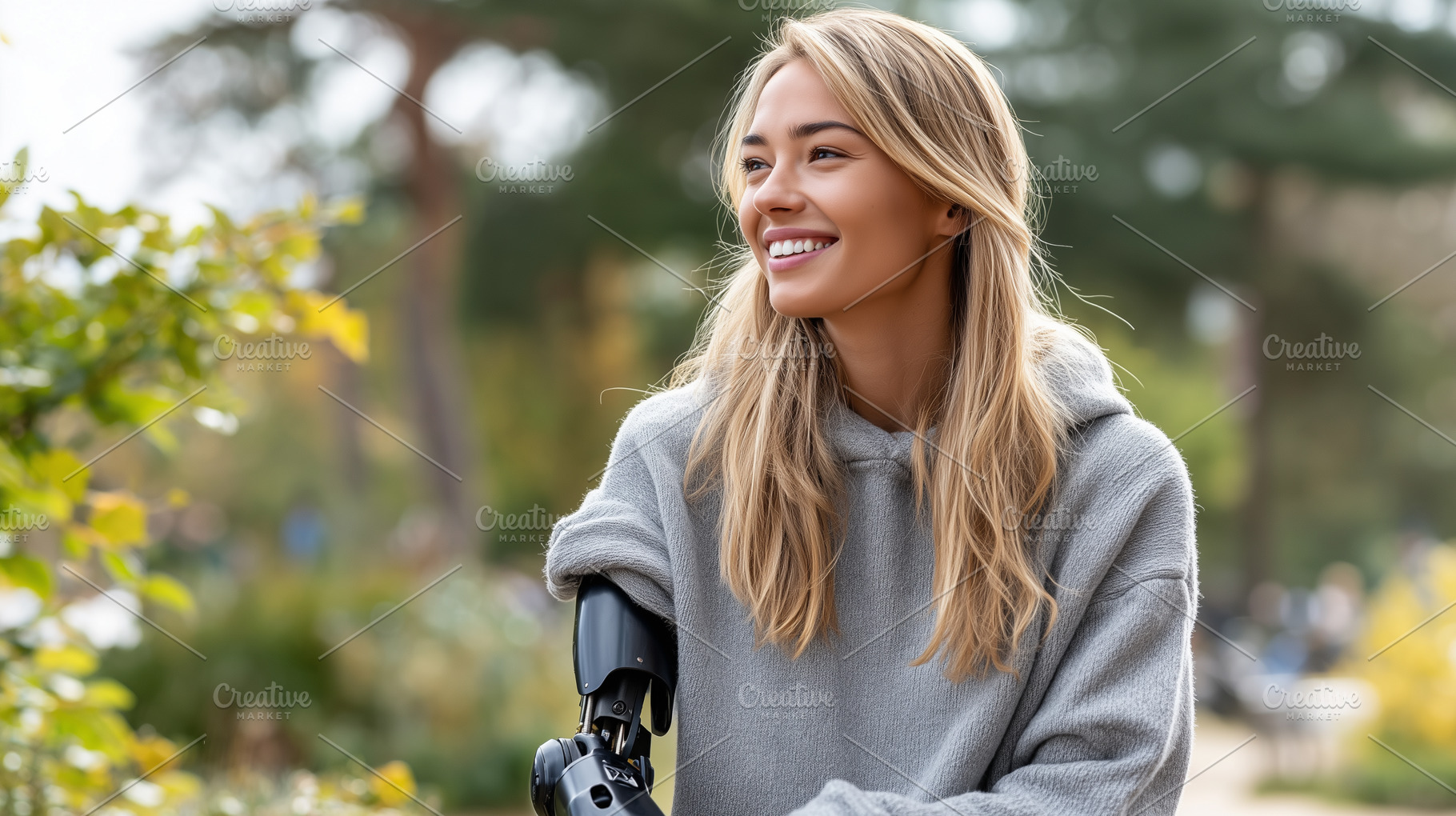 Smiling young woman with prosthetic, a Health & Medical Photo by MistyDay