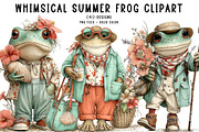 Whimsical Summer Frog Clipart, an Illustration by CreationArt (Thumbnail 1 of 7)