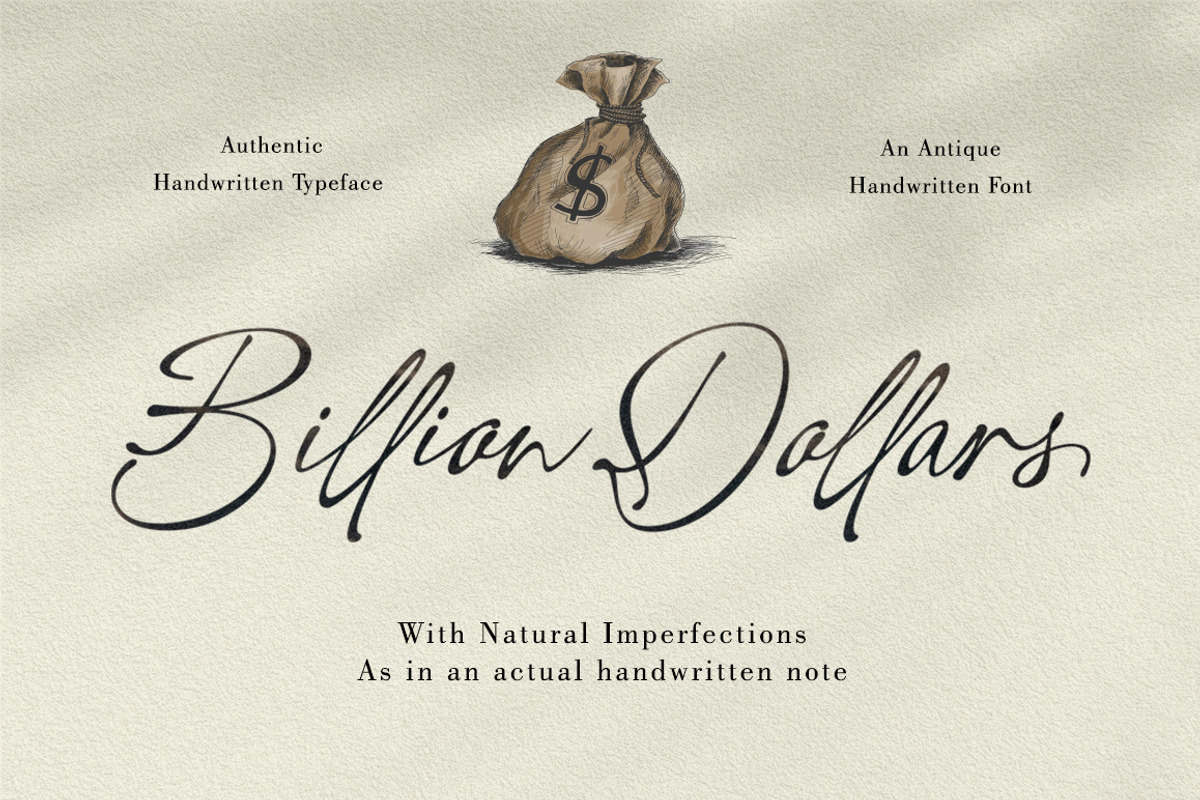 Billion Dollars, a Font by HKL Studio (Photo 1 of 10)