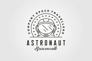 Vintage Astronaut Helmet Head Logo