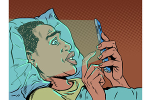 Pop Art Retro A man in bed staring