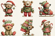 Christmas Teddy Bear Clipart, an Illustration by DreamCafeArt (Thumbnail 7 of 7)