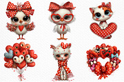 Kawaii Valentine Clipart Bundle, an Illustration by Craft Nest (Thumbnail 4 of 10)