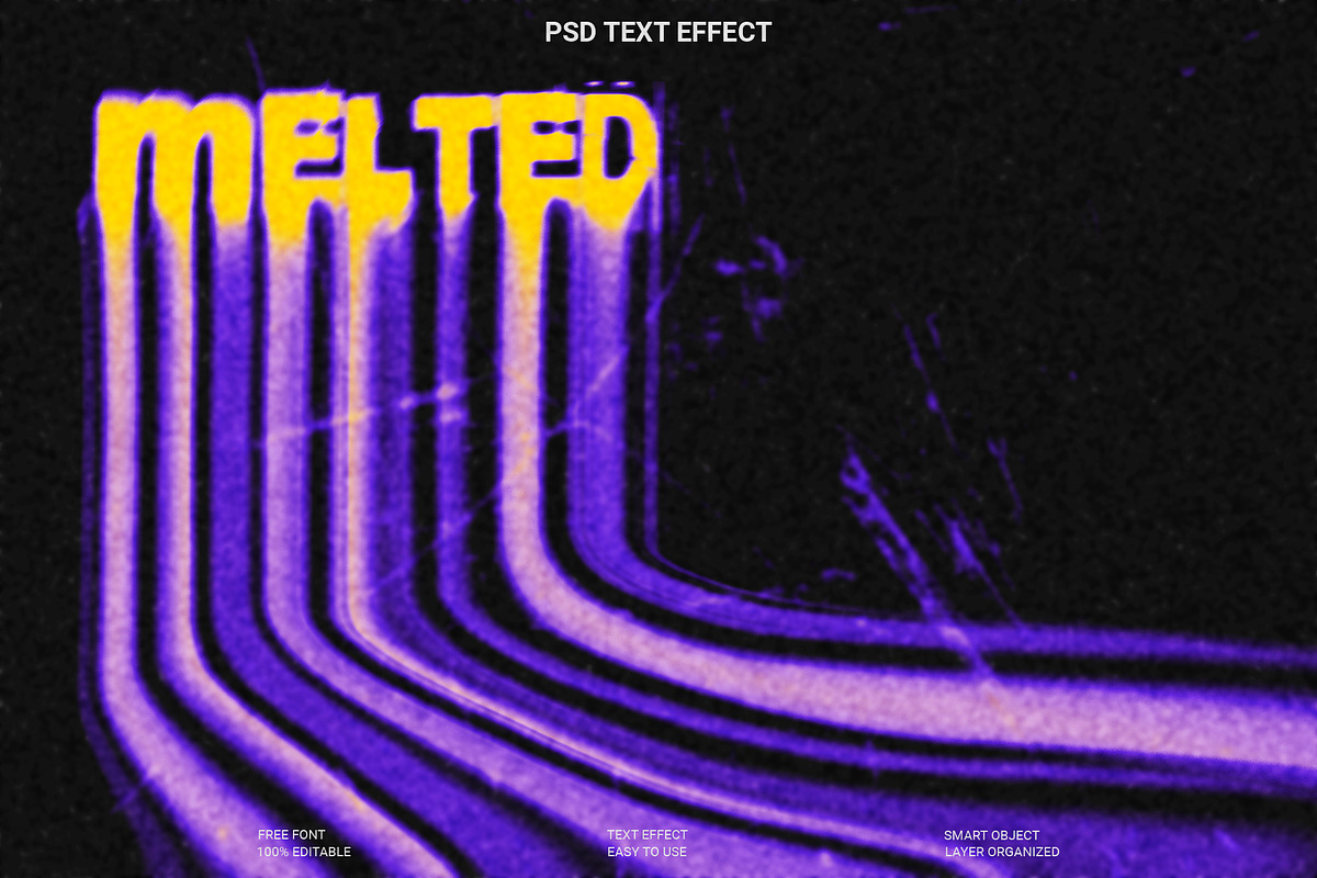 Melted Retro PSD Text Effect, a Layer Style Add-On by Imamul001