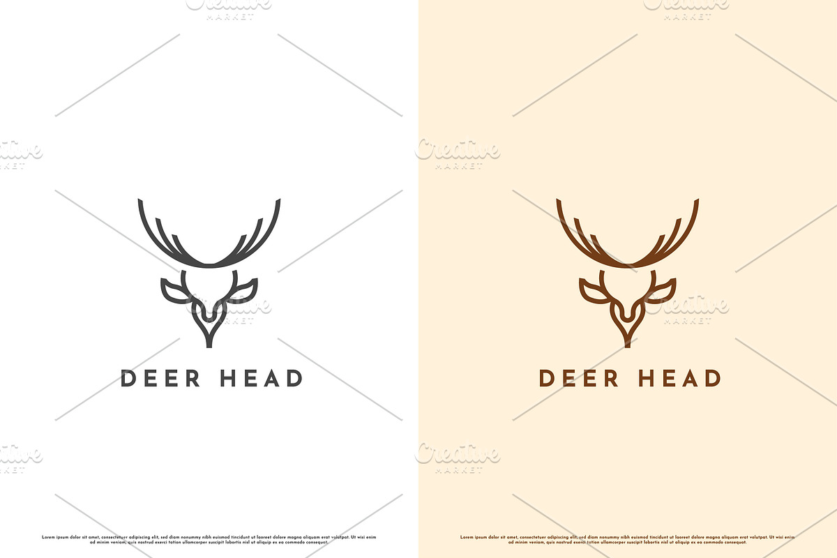 Deer Head Abstract Logo Design Icon, a Branding & Logo Template by Morvana Crew