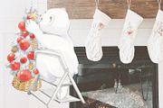 Christmas polar bear, an Animal Illustration by Love Watercolor Store (Thumbnail 3 of 9)