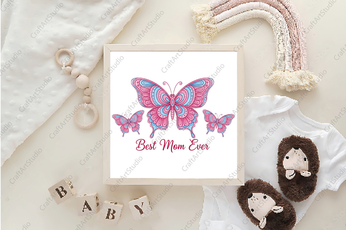 Trendy Best Mom Ever Butterfly PNG, an Illustration by CraftArtStudio (Photo 4 of 4)