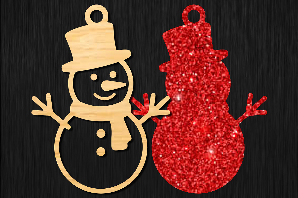 Snowman Christmas Ornament Laser Cut, an Object Graphic by DreamCafeArt (Photo 3 of 3)