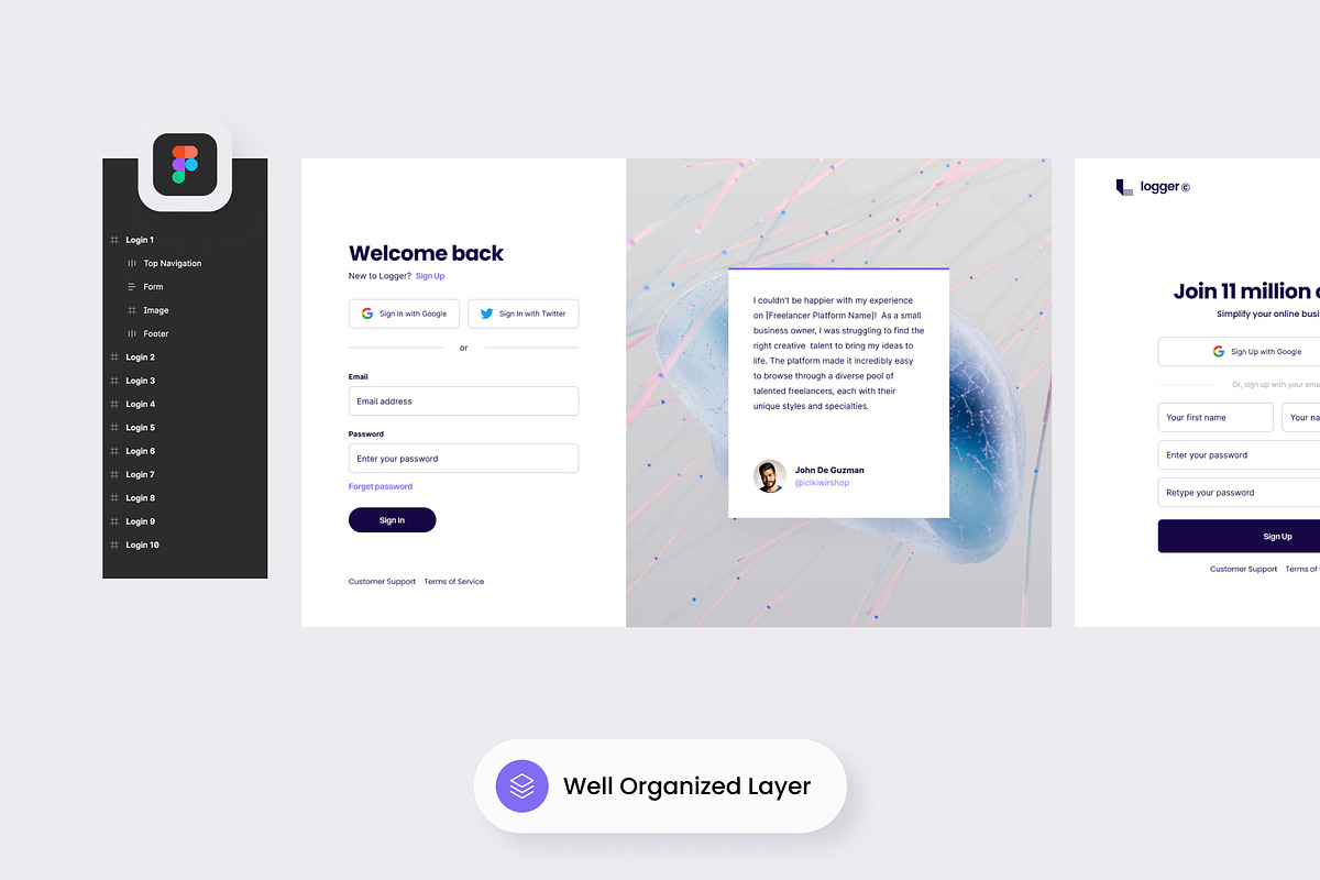 Logger - Login Page Ui Kit, an UI Kit Template by SLAB! Design (Photo 2 of 4)