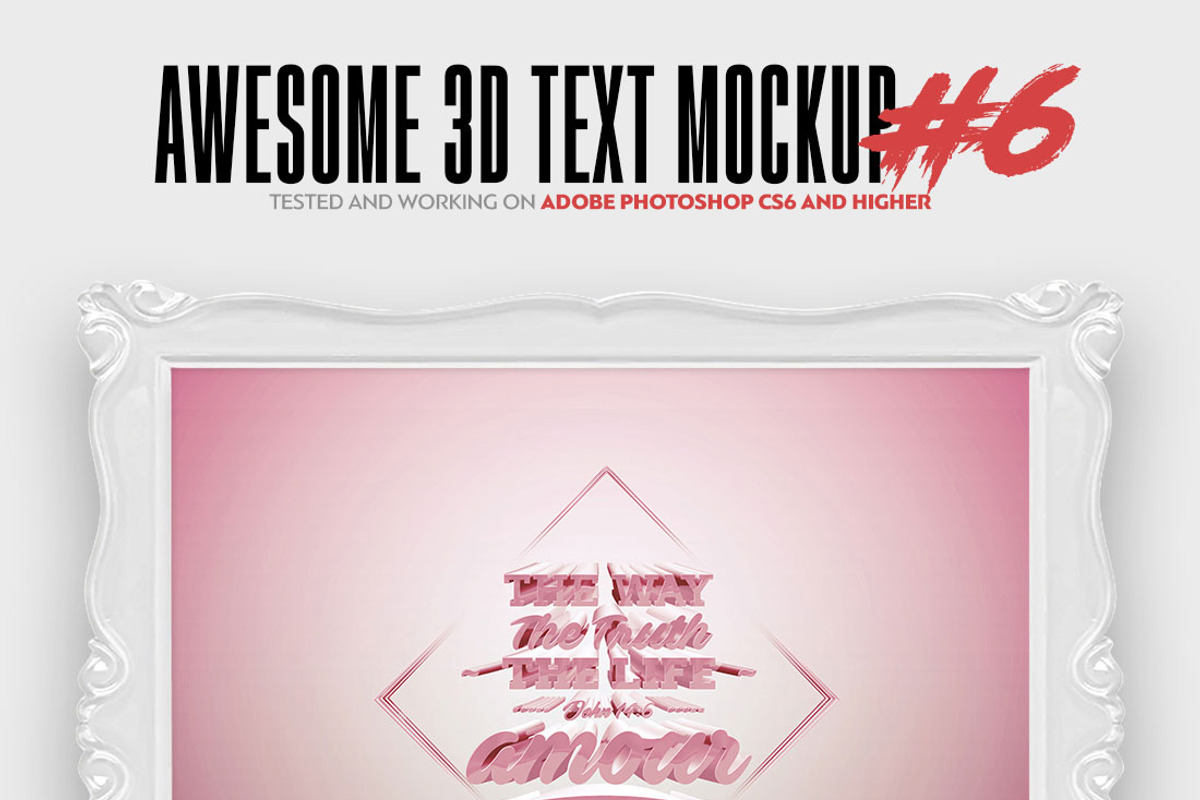 Awesome 3D Text Mockup Bundle, a Mockup by Amorjesu.com (Photo 7 of 21)