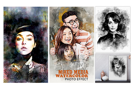 Portrait Painting Watercolor Photo, an Action Add-On by Photoshop Action