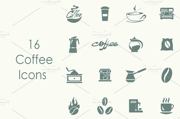 16 Coffee Simple Icons