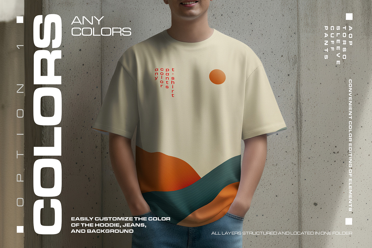 5 Oversized T-Shirt Mockups, a Shirt Mockup by Grow Design Craft Studio (Photo 2 of 7)