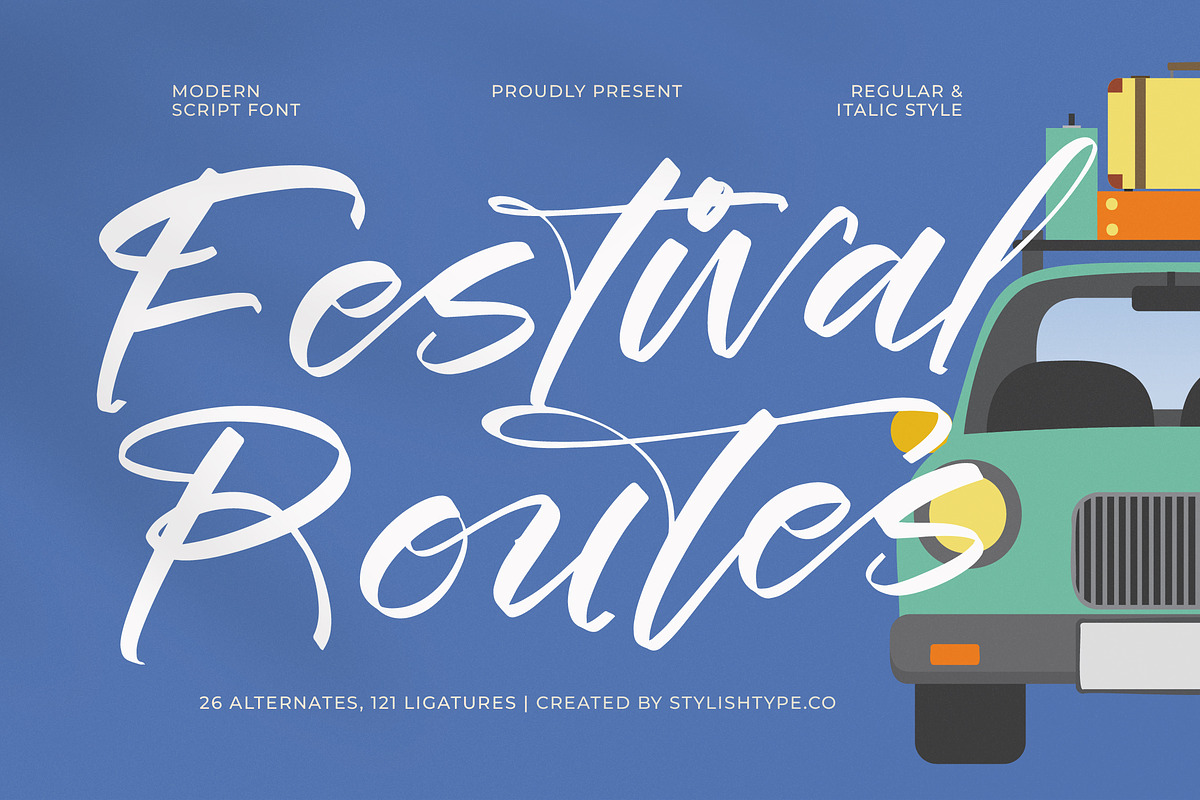 Festival Routes Modern Script Font, a Script Font by stylishtype.co (Photo 1 of 15)