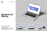 MacBook Pro Mockup, a Mac Mockup by Graphiculon (Thumbnail 1 of 11)