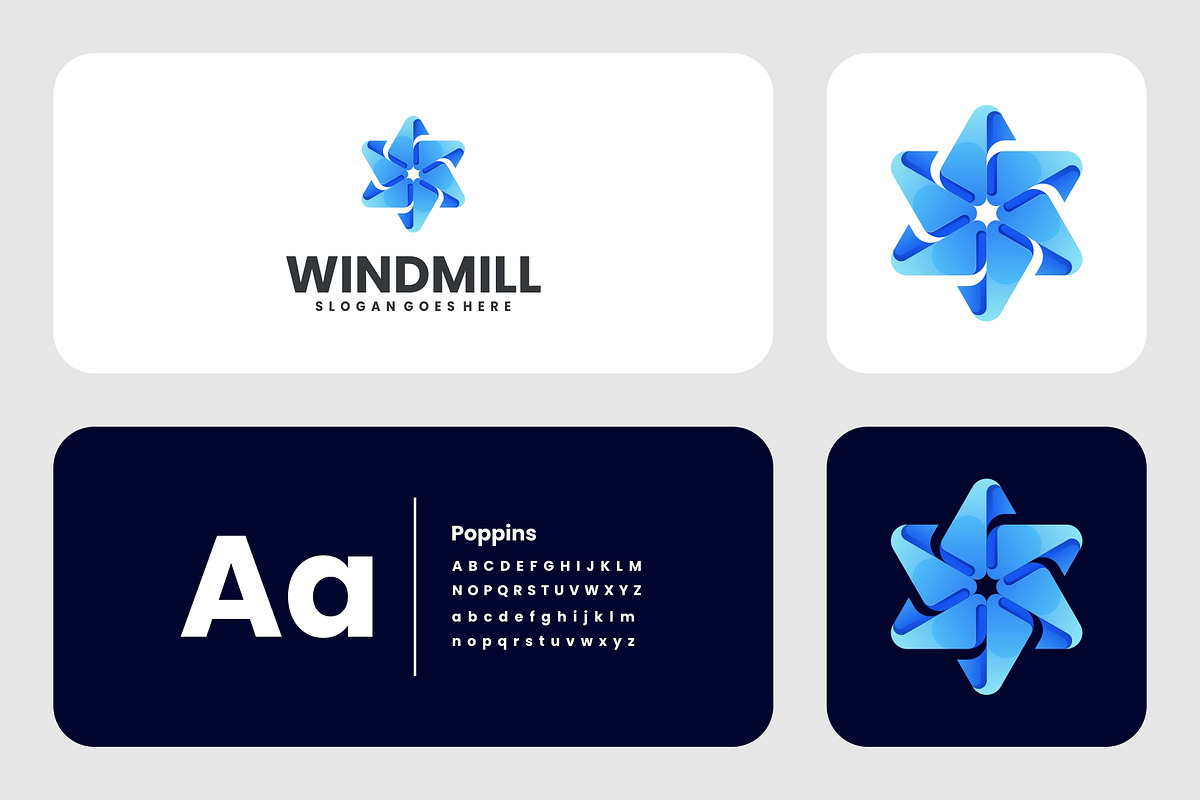 Gradient Blue Windmill Logo Design, a Branding & Logo Template by Artnivora.Std (Photo 2 of 3)