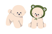 Cute dogs of Bichon Frise breed set, an Animal Illustration by Good Studio (Thumbnail 5 of 10)